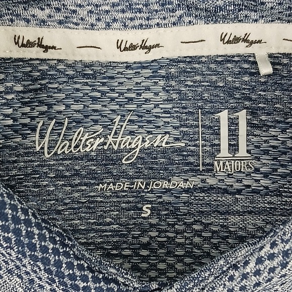 Walter Hagen 11 Majors Small Mens Polo Shirt Blue Knit Camo 20x26 - Picture 4 of 12